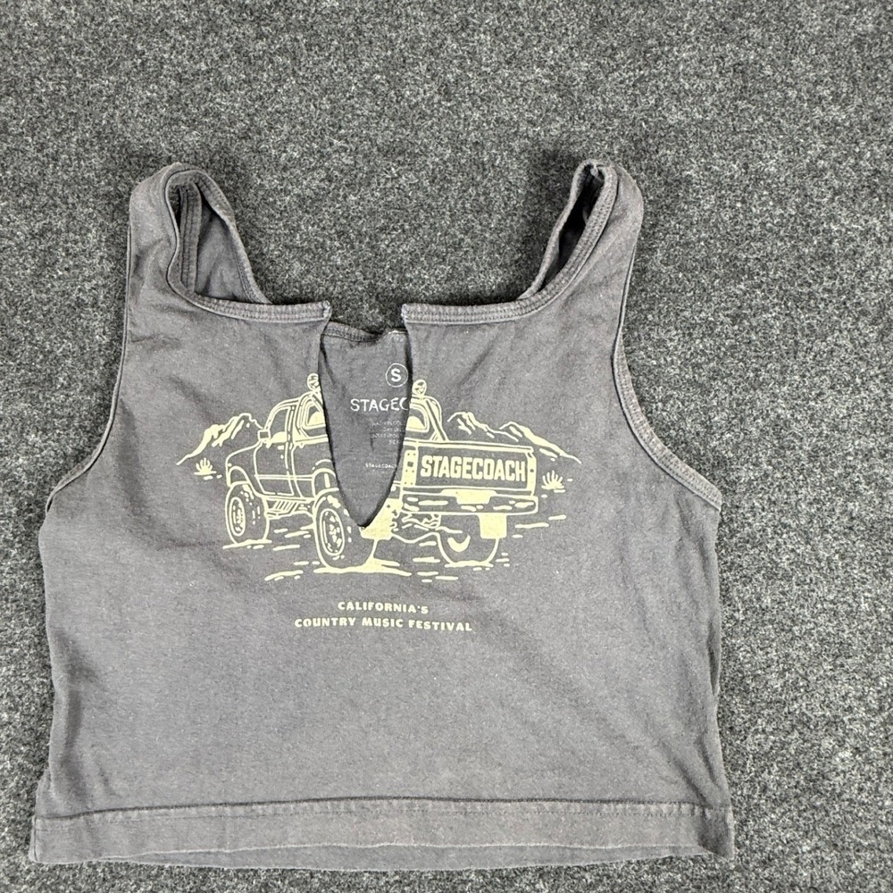 Stagecoach Tank Top Womens Small Gray California Country Music Festival Cropped - Picture 2 of 6